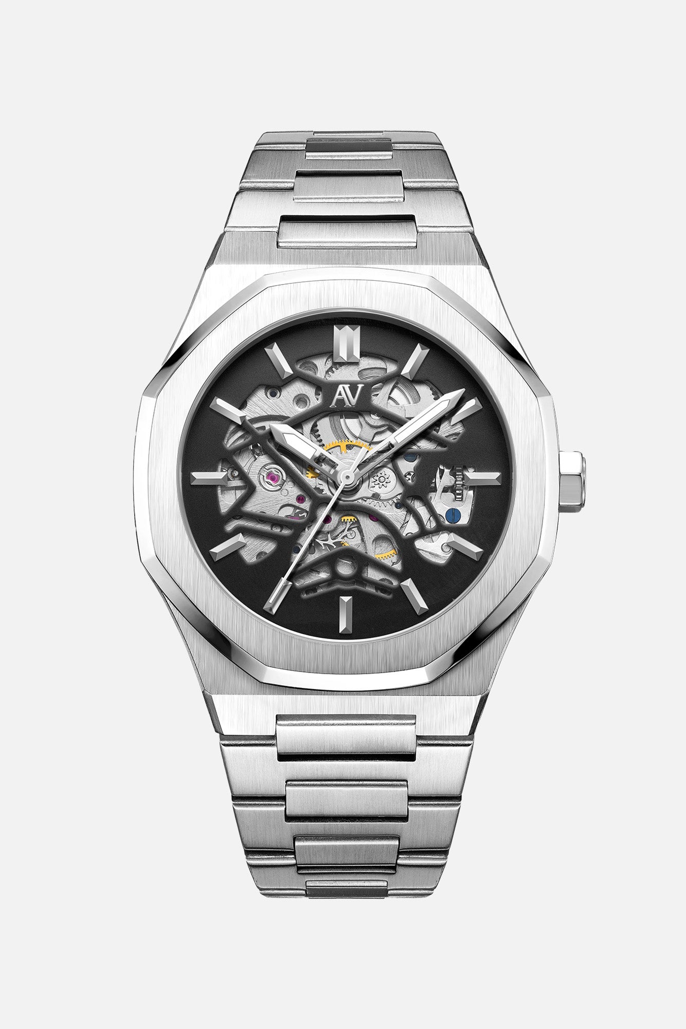 Atos | Silver Skeleton Watch | Atolio Vegas | Steel Strap