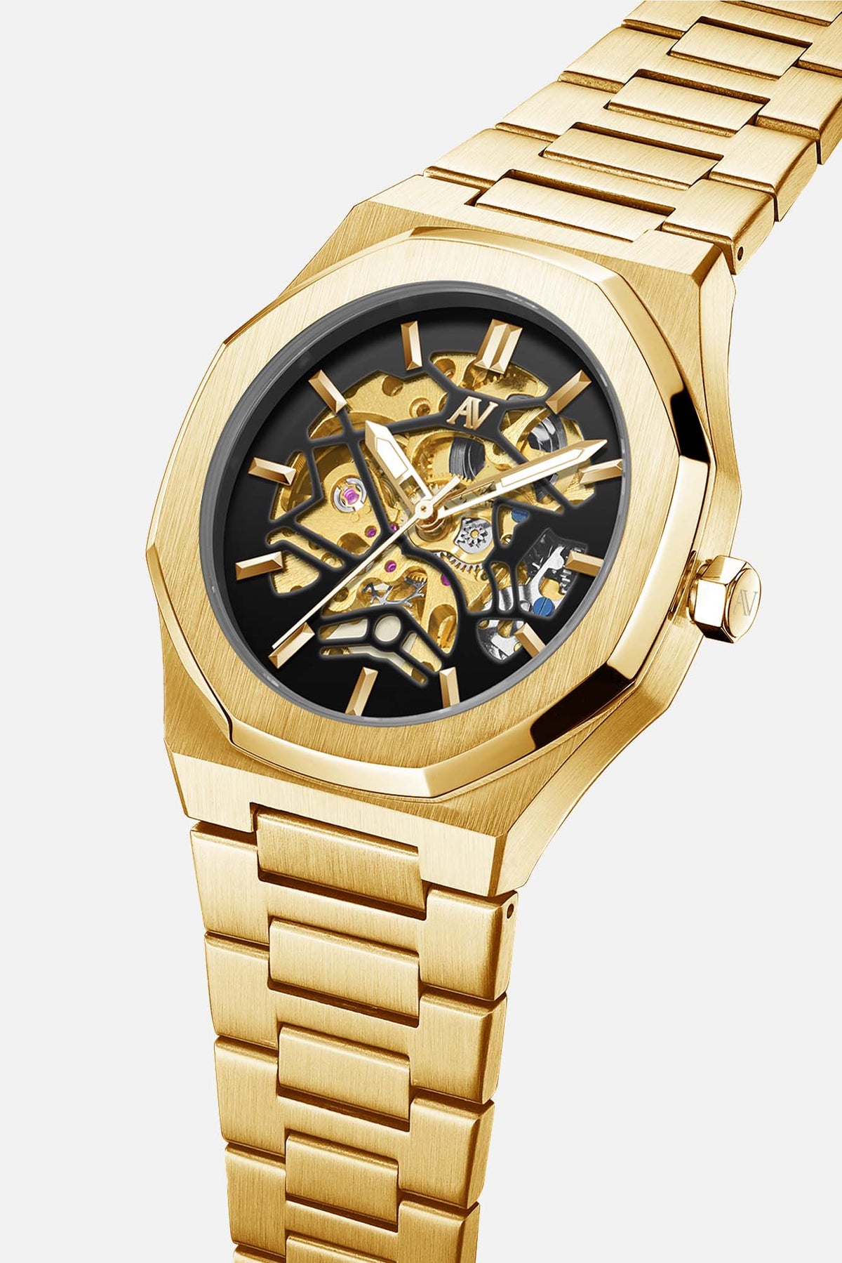 Atos | Gold Skeleton Watch | Atolio Vegas | Steel Strap