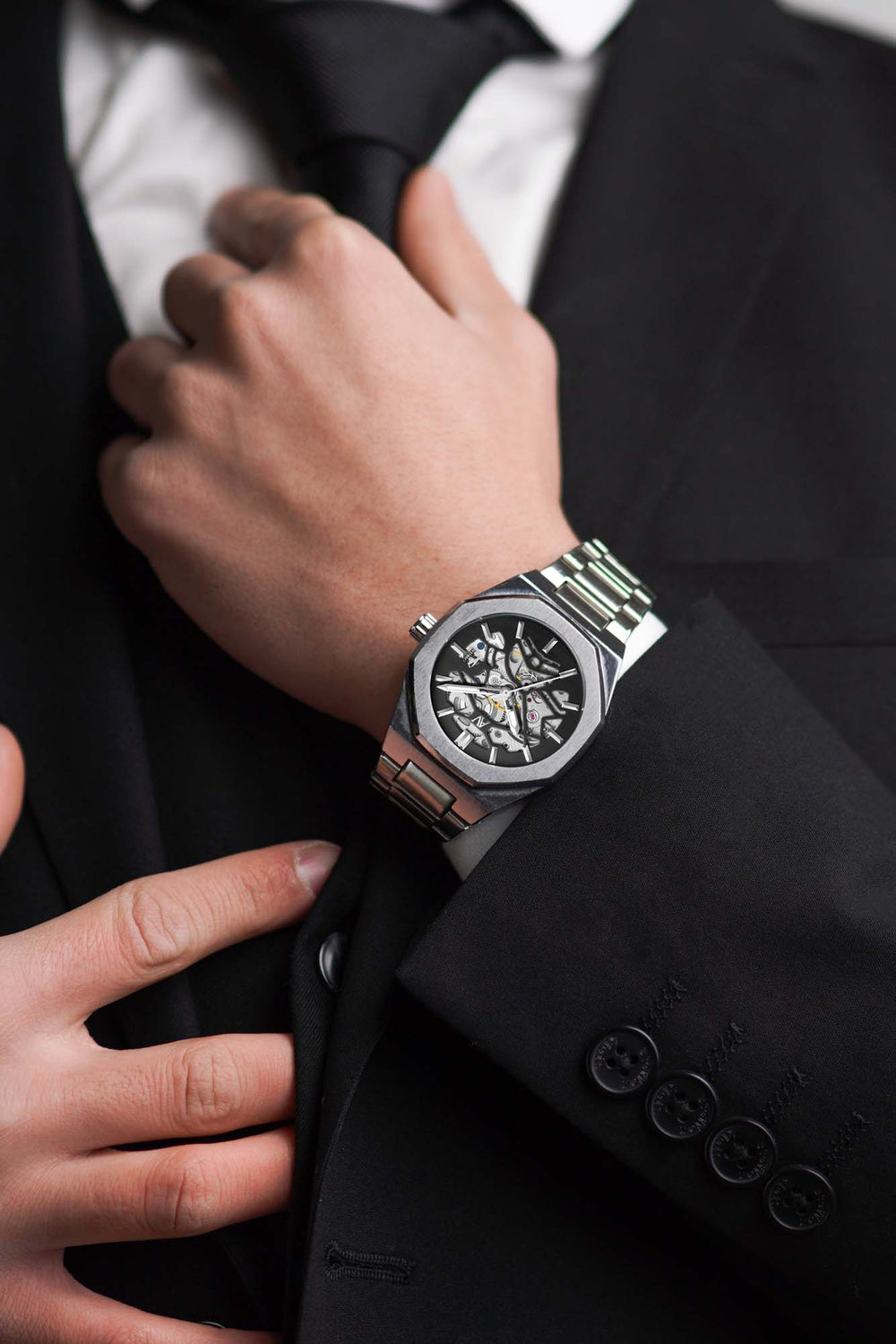Atos | Silver Skeleton Watch | Atolio Vegas | Steel Strap