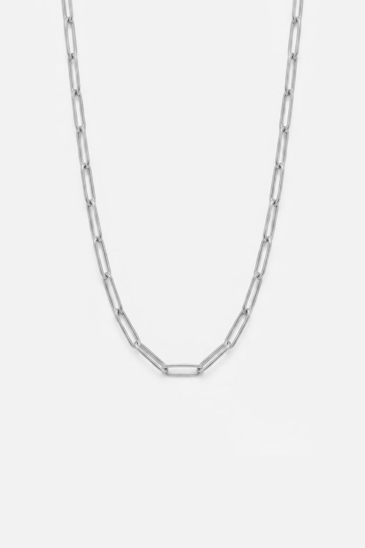 Cannes necklace 3mm for men in silver with paperclip links by Atolio Vegas